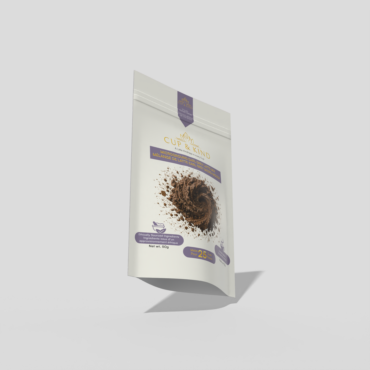 Earl Grey Latte Mix pouch, angled front view
