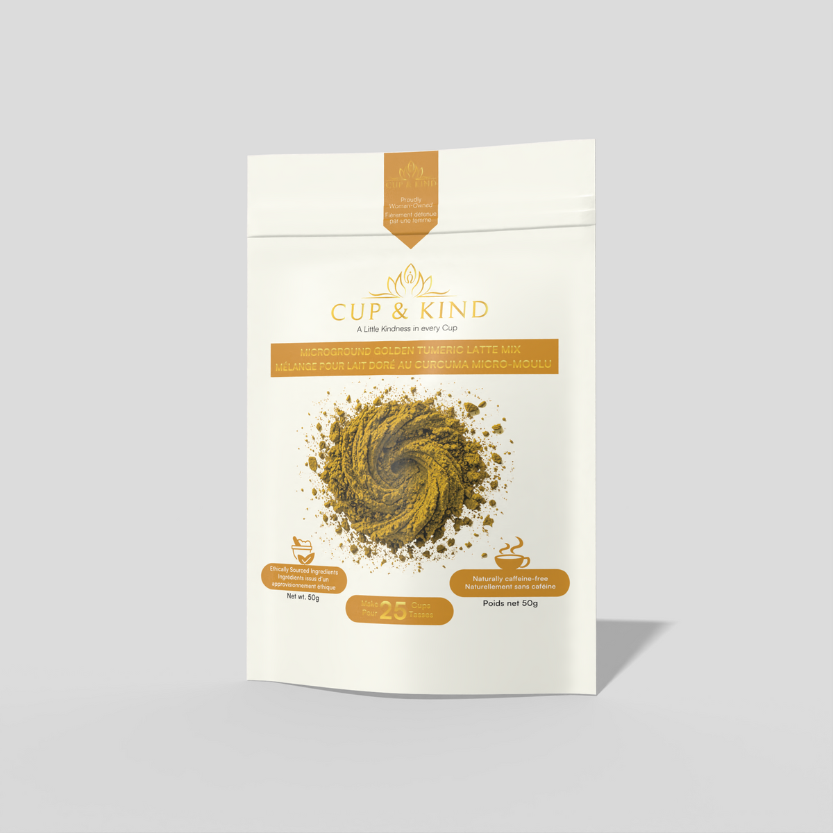 Microground Golden Turmeric Latte Mix 50 g pouch, front